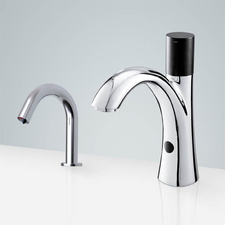 Fontana Toulouse Touchless Automatic Commercial Sensor Faucet & Automatic Soap Dispenser in Chrome