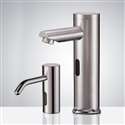 Fontana Solo Touchless Motion Activated Sink Sensor Faucet And Soap Dispenser in Brushed Nickel Finish