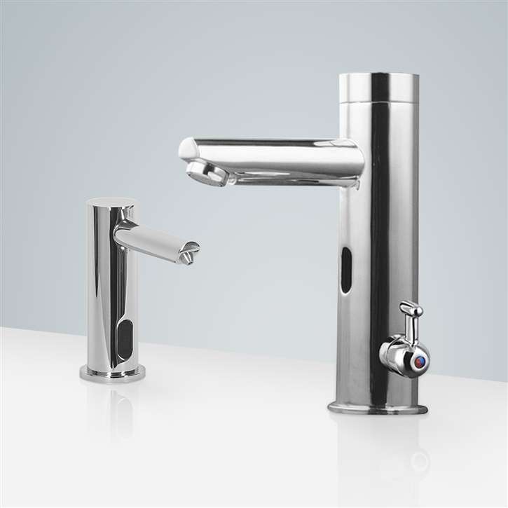 Fontana Freestanding Commercial Motion  Sensor Faucet And Automatic Soap Dispenser