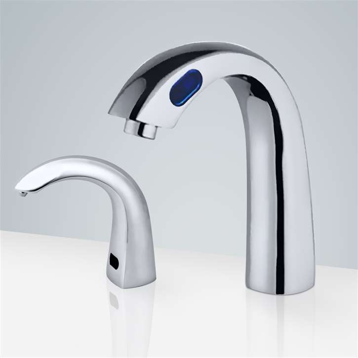 Fontana Touchless Bathroom Commercial Motion  Sensor Faucet And Automatic Soap Dispenser