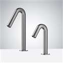 Brushed Nickel Commercial Touchless Sensor Faucet and Touchless Soap Dispenser