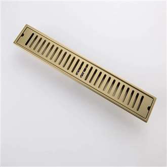 Fontana Brushed Gold 12 Inch Linear Shower Drain For Commercial Restroom