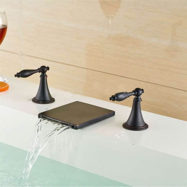 Venice Oil Rubbed Bronze Deck Mount Bathtub Faucet with Hot & Cold Mixer