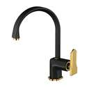 Poperinge Brass Deck Mounted Black Single Handle Kitchen Faucet