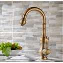 Amasra Antique Brass Kitchen Sink Faucet with Hot and Cold Mixer