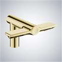 Fontana  Salerno Brushed Gold Touchless Faucet With Automatic Soap Dispenser and Hand Dryer