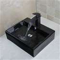 Naples Square Bathroom Sink with Overflow & Faucet