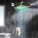 Amancio Wall Brushed Nickel Finish Mounted LED Shower Set