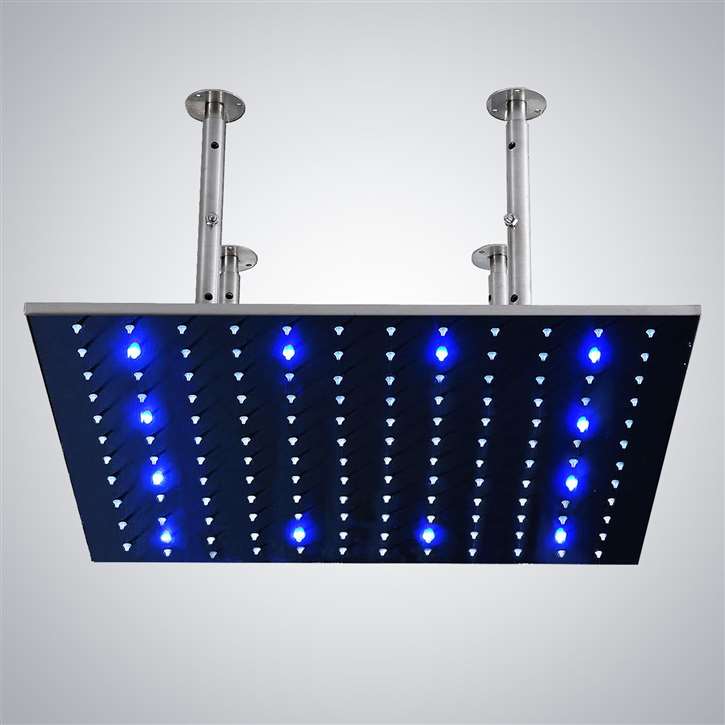 30" Fontana Stainless Steel square color changing LED rain shower head