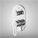 Bravat Beautiful Rounded Chrome Dual Handle Wall Mount Faucet