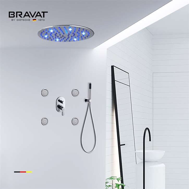 Bravat LED Chrome Shower Set