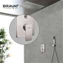 Bravat Rectangular Plated Brushed Nickel Shower Set