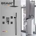 Bravat Showers Hot and Cold Rainfall Bathroom Shower with Massage Jets