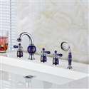 Classic Hot and Cold Deck Mount Bathtub Faucet