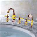 Classic Hot and Cold Deck Mount Bathtub Faucet