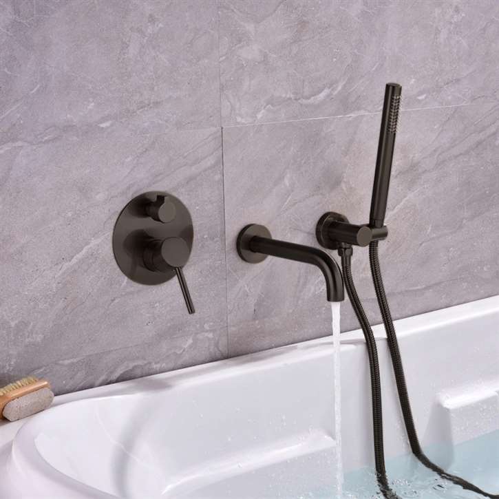 Dual Function Wall Mount Bathtub Filler Hand Held Spray Set