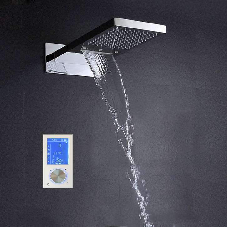 Contemporary Chrome  Finish Led Shower Head