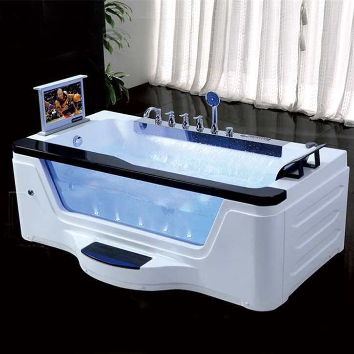 Texas Side Tempered Glass Massage Acrylic Bathtub