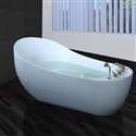 Napoli Solid Surface Indoor Soaking White Bathtub