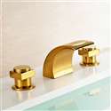 Dual Handle Gold Chrome Finish Mixer Bathtub Faucet