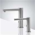 Fontana Deck Mount Brushed Nickel Finish Dual Commercial Sensor Faucet & Automatic Soap Dispenser