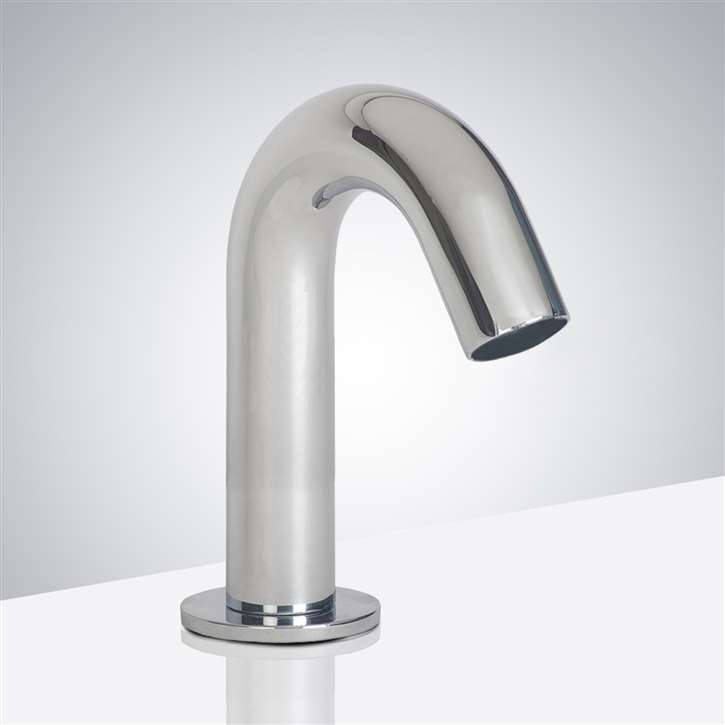 Fontana Chrome Polish Goose Neck Deck Mount Sensor Faucet