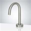 Fontana Carpi Brushed Nickel Finish Goose Neck Deck Mount Automatic Commercial Sensor Faucet