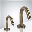 Fontana Milan Freestanding Antique Brass Finish Dual Automatic Commercial Sensor Faucet And Soap Dispenser