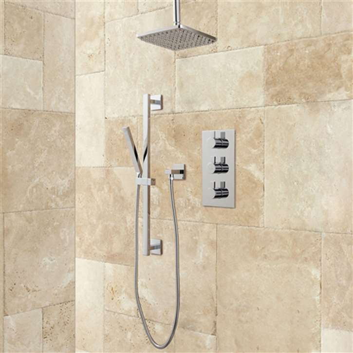 Fontana Prague Thermostatic Shower System Rainfall Shower Head