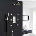 Fontana Edinburgh Wall Mount Thermostatic Rainfall Shower Set With 6 Body Massage Jets