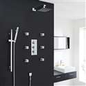 Fontana Edinburgh Wall Mount Thermostatic Rainfall Shower Set With 6 Body Massage Jets