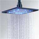 Fontana 16" Matte Black Square LED Rain Shower Head