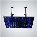 20" Matte Black Square LED Rain Shower Head