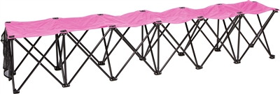 Portable 6 Seater Sports Bench Sits 6 People (Pink)