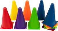 9" Plastic Cone -12 Pack Mixed Colors Sports Training Gear by Coach's Closet