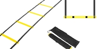 Trademark Innovations Agility Ladder 12 Rungs Training Ladder in Black Yellow
