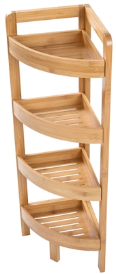 Bamboo Corner Storage Shelf 4 Tier By Trademark Innovations