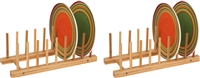 Plate Holder For 8 Plates Made From Natural Bamboo Set of 2 by Trademark Innovations