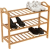 Shoe Rack 3 Shelves 100% Natural Bamboo by Trademark Innovations