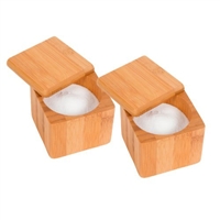 Bamboo Salt Pepper Box Set of 2