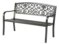 Black Coated Steel Garden Bench By Trademark Innovations