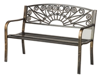 Bronze Coated Steel Garden Bench By Trademark Innovations