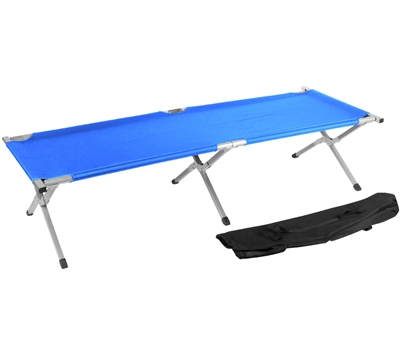 Trademark Innovations Portable Folding Camping Bed Cot Portable Bed 260 lbs Capacity Blue