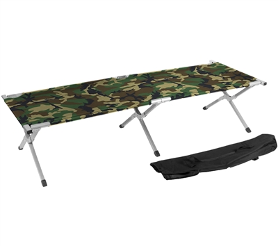 Trademark Innovations Portable Folding Camping Bed Cot Portable Bed 260 lbs Capacity Camo