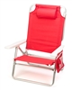 5-Position Aluminum Frame Beach Chair with Pillow by Trademark Innovations (Red)