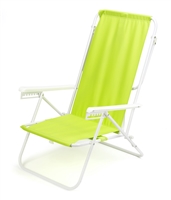 7-Position High Back Steel Tube Beach Chair by Trademark Innovations (Light Green)