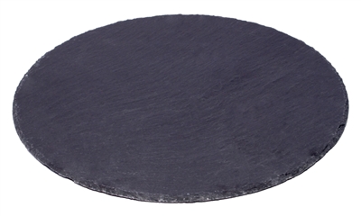 14" Round Slate Cheese Board Serving Tray with Slate Chalk by Trademark Innovations