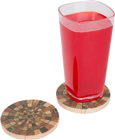 Set of 4, 4" Diameter Sandstone  Mosaic Tile Design Coasters by Trademark Innovations