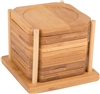 All Natural Bamboo Coaster – Set of 6 in Holder