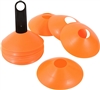 2" Plastic Disc Cone 24 Pack Orange with Carrier- Sports Training Gear